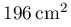196\,\mathrm{cm^{2}}