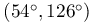 (54^{\circ},126^{\circ})