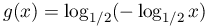 g(x)=\log
									    _{{1/2}}(-\log
									    _{{1/2}}x)
