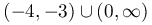 (-4,-3)\cup(0,\infty)