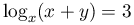 \log _{x}(x+y)=3